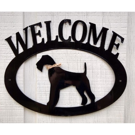 Airedale Terrier Metal Welcome Sign